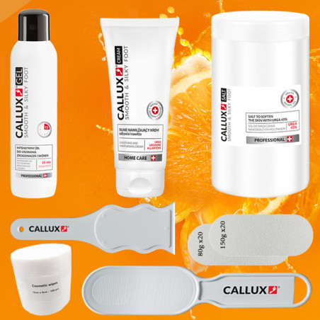 Soin anti-callosités kit pro 2 Avec Sel Fresh Orange 1kg